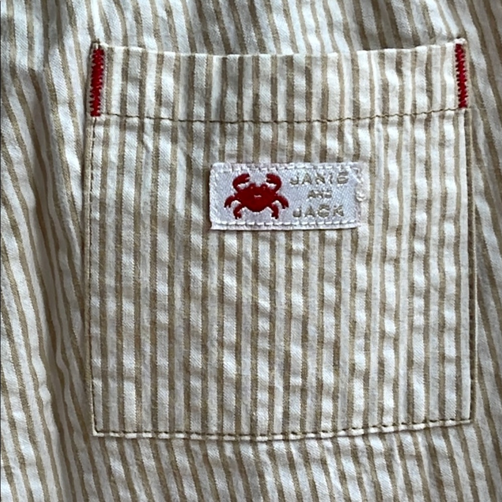 Janie and Jack Tan Seersucker Baby Pants